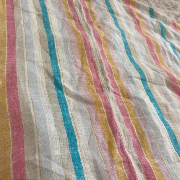 Coldwater Creek Multicolor Striped Button-Up Tie Front Linen Blouse Large Petite - Picture 11 of 11